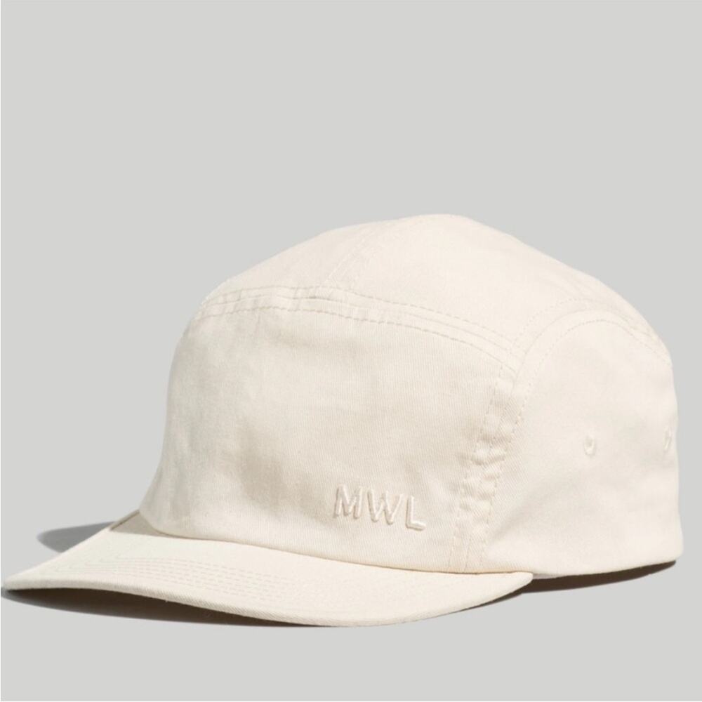NWT Madewell Cotton Canvas Five-Panel Baseball Cap in cream